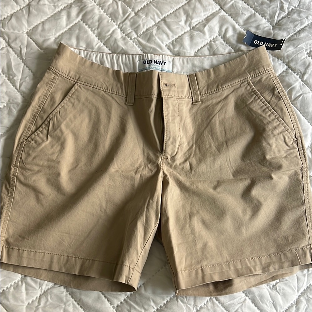 Old Navy Tan Flat Front Shorts with Relaxed Fit
